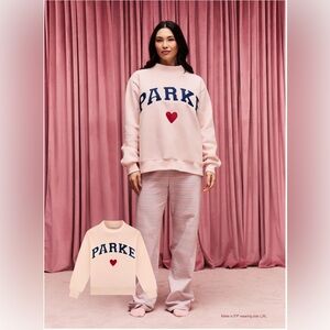 PARKE SOLD OUT ❤️‍🔥 Heart Varsity Mockneck Peony + Denim